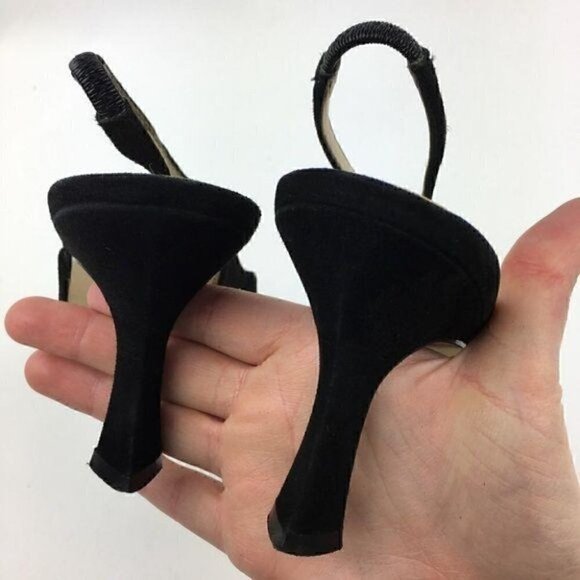 Karen Scott Womens Heels Size 6 Mason Black Suede 80s 90s - Picture 6 of 8